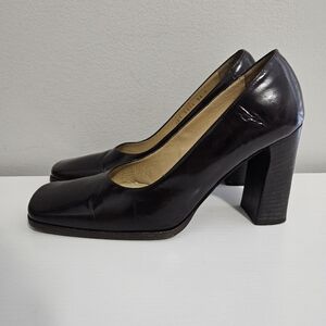 Gucci Women's Archive Square Toe Block Heel Pumps Mules Size 36C